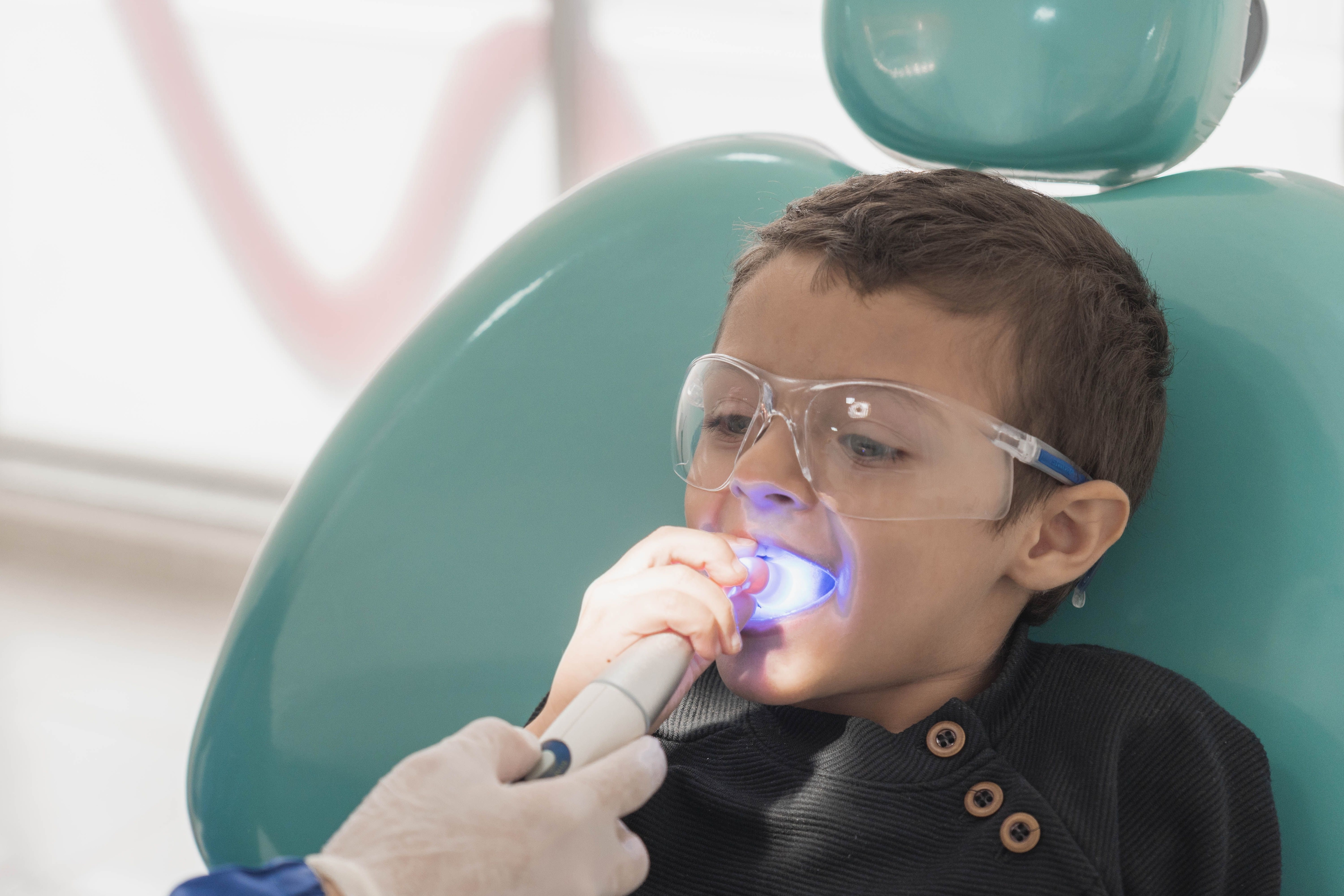 Laser dentistry treatment in progress