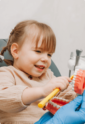 A young patient at a dental check-up