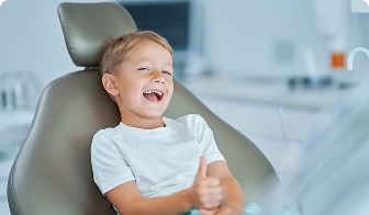 Child receiving a dental filling