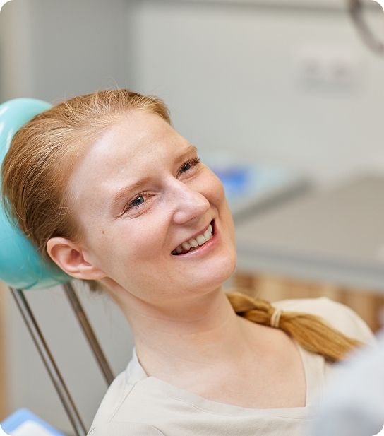 Teenage patient at a dental checkup