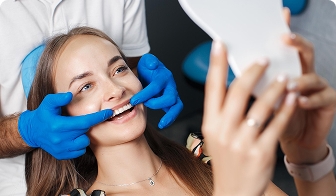 Teenager after dentist-supervised whitening