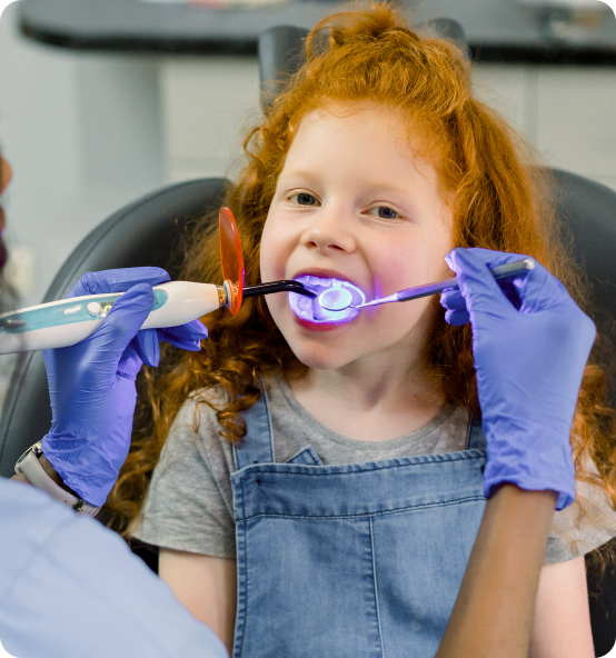 A young patient during a gentle dental check-up