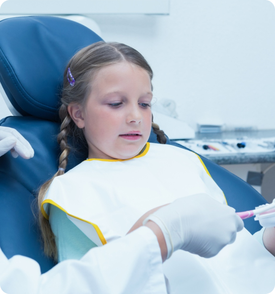A young patient during a gentle dental check-up