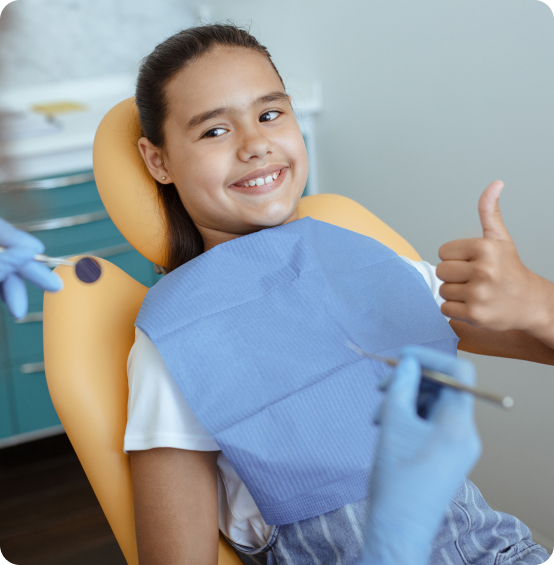 A young patient during a gentle dental check-up
